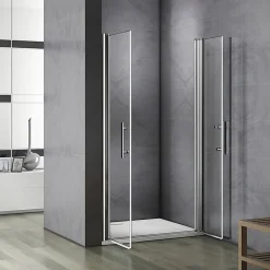 AICA Sanitaire Porte De Douche Battante 105x197cm Porte De Douche Installation En Niche Ouverte Vers L'intérieur Ou L'extérieur* Porte De Douche