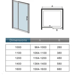 AICA Sanitaire Porte de douche coulissante 140cm en verre anticalcaire porte de douche Noir mat avec l'amortisseur Hauteur 195cm* Porte De Douche