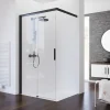 Schulte Porte de douche coulissante ouverture gauche l.120 x H.200 cm, verre transparent anticalcaire, profilé noir, Imperial