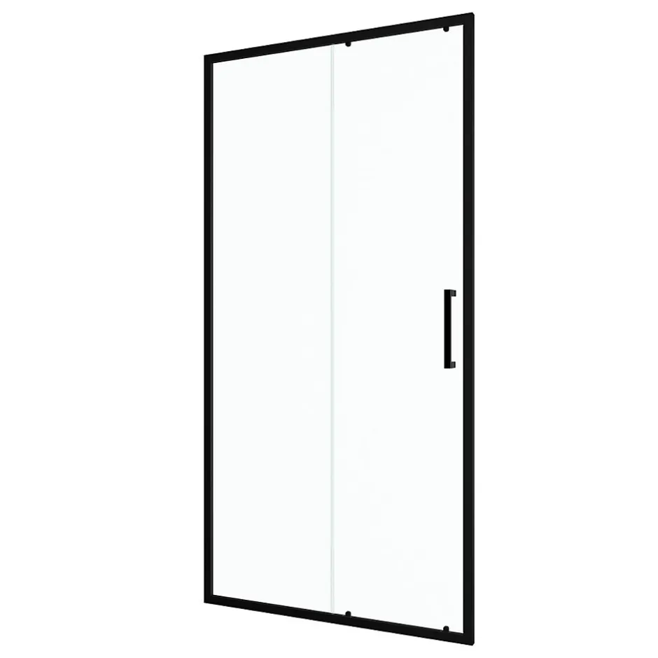 Aurlane Porte de douche coulissante 100x200 cm - Verre transparent - Profilé Noir - CRUSH* Porte De Douche