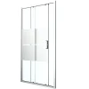 GoodHome Porte de douche coulissante l.120 x H.195 cm, bandes miroir, profilés alu chrome, Ledava* Porte De Douche