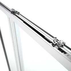 GoodHome Porte de douche coulissante l.120 x H.195 cm, bandes miroir, profilés alu chrome, Ledava* Porte De Douche