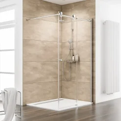 Schulte Porte de douche coulissante l.140 x H.200, verre transparent, profilé chromé, MasterClass* Porte De Douche