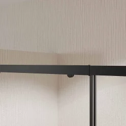 Aurlane Porte de douche Coulissante Noir 100x185cm - Extensible de 98.5 à 112.5cm - BLACK SLIDE 100* Porte De Douche