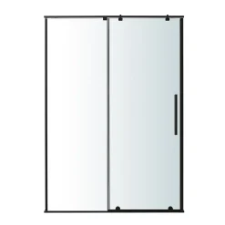 GoodHome Porte de douche coulissante Ezili transparent profilé noir 100 cm