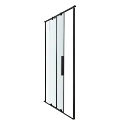 GoodHome Porte de douche coulissante Ezili transparent profilé noir 100 cm