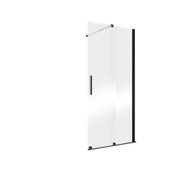 Schulte Porte de douche coulissante avec roulettes l.100 x H.200 cm, verre transparent anticalcaire, profilé noir mat, NewStyle* Porte De Douche