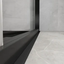 Schulte Porte de douche coulissante droite l.120 x H.200, verre transparent, profilé noir, Trend2.0