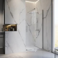 Schulte Porte de douche coulissante avec roulettes l.100 x H.200 cm, verre transparent anticalcaire, profilé chromé, NewStyle* Porte De Douche