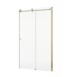 Schulte Porte de douche coulissante l.140 x H.200 cm, verre transparent, profilé doré mat, MasterClass