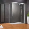 Schulte Porte de douche coulissante avec paroi latérale ouverture droite l.140+90xH.200 cm verre anticalcaire, profilé chromé, MasterClass