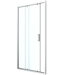 GoodHome Porte de douche coulissante l.120 x H.195 cm, verre transparent, profilés alu chrome, Ledava