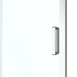 GoodHome Porte de douche coulissante l.120 x H.195 cm, verre transparent, profilés alu chrome, Ledava