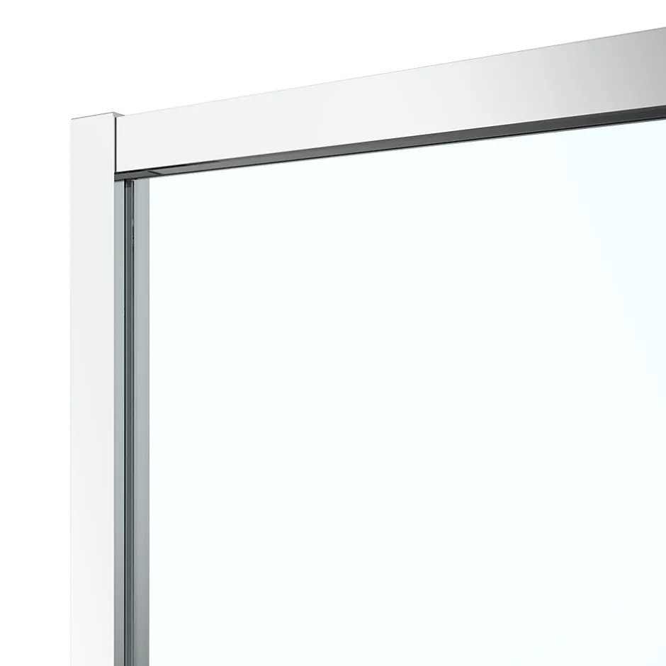 GoodHome Porte de douche coulissante l.140 x H.195 cm, bandes miroir, profilés alu chrome, Ledava* Porte De Douche