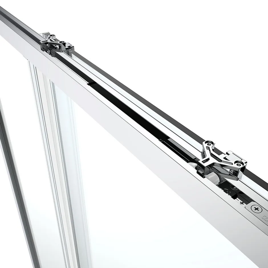 GoodHome Porte de douche coulissante l.140 x H.195 cm, bandes miroir, profilés alu chrome, Ledava* Porte De Douche