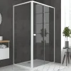 Galedo Porte de douche coulissante et paroi l.120 + 80 x H.185 cm profilés blancs, Spot* Paroi De Douche