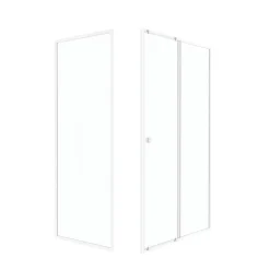 Galedo Porte de douche coulissante et paroi l.120 + 80 x H.185 cm profilés blancs, Spot* Paroi De Douche