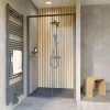Schulte Porte de douche coulissante droite l.100 x H.200, verre transparent, profilé noir, Trend2.0* Porte De Douche