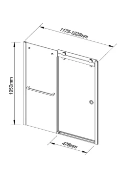 GoodHome Porte de douche coulissante Naya transparent 120 cm