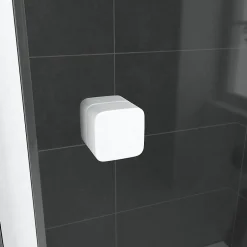 Galedo Porte de douche coulissante blanc Spot transparent 140cm