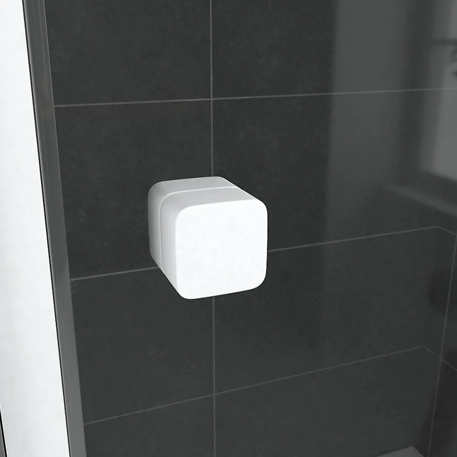 Galedo Porte de douche coulissante blanc Spot transparent 140cm