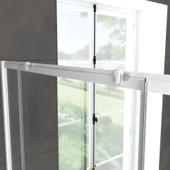 Galedo Porte de douche coulissante blanc Spot transparent 140cm