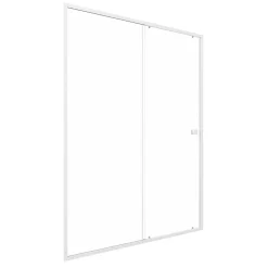 Galedo Porte de douche coulissante blanc Spot transparent 140cm