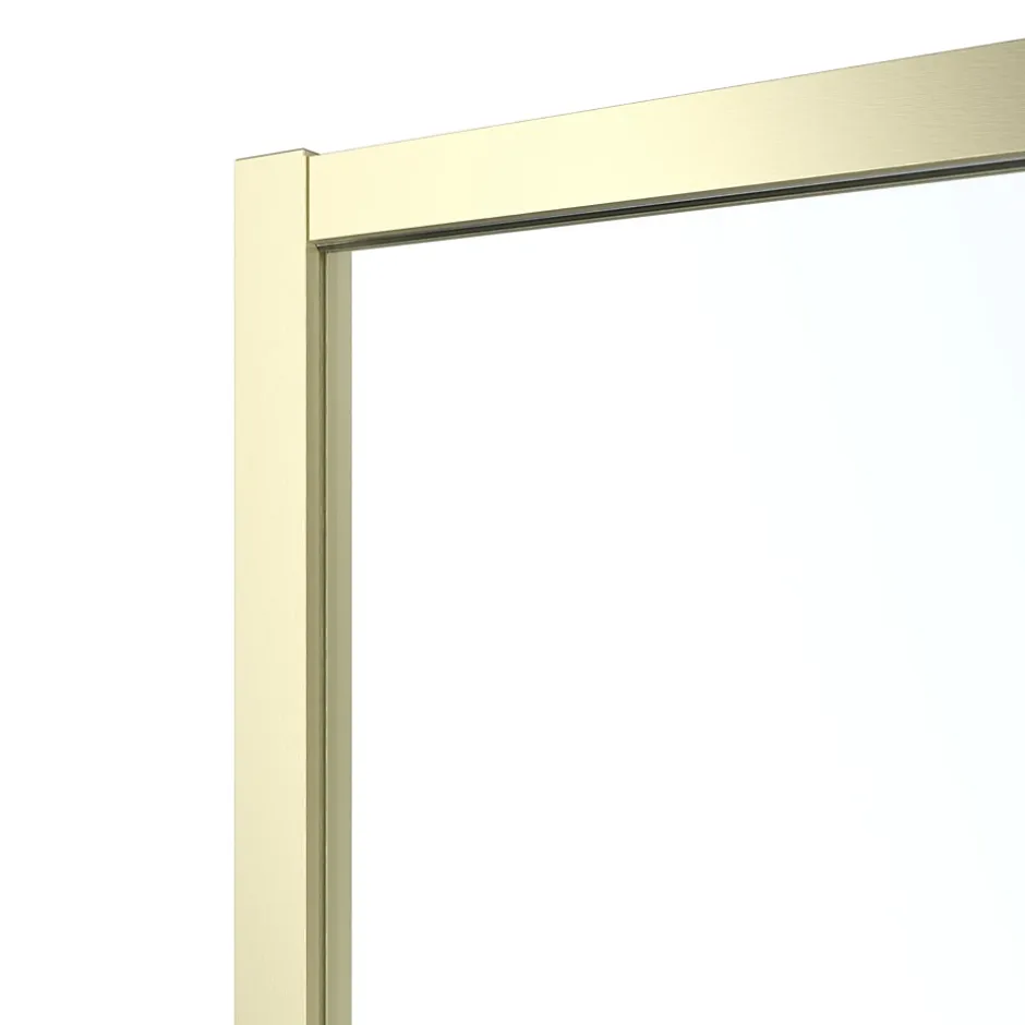 GoodHome Porte de douche coulissante l.120 x H.195 cm, verre transparent, profilés alu finition doré brossé, Ledava* Porte De Douche