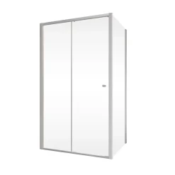 Schulte Porte de douche coulissante avec paroi latérale gauche l.120+90 x H.200 cm, verre transparent, profilé alu-argenté, Trend2.0
