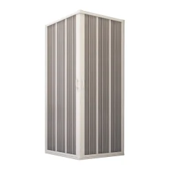 Forte Porte de douche d'angle en PVC 80x80CM H185 avec Ouverture Centrale couleure Blanche mod. Flex