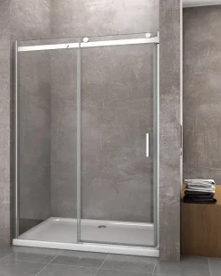 Laneri Porte de douche de 8 mm pour installation en niche H.190 avec ouverture coulissante et rèversible - 130 cm