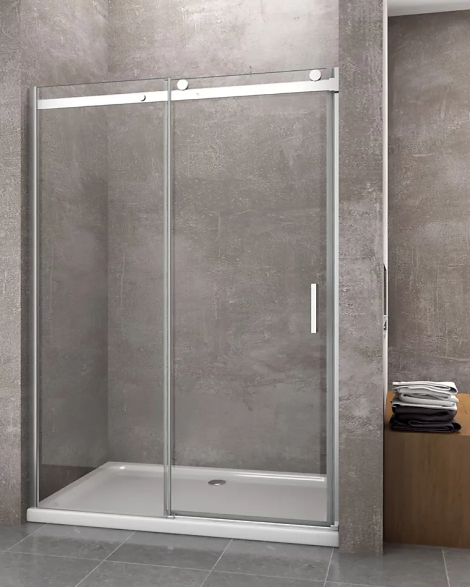 Laneri Porte de douche de 8 mm pour installation en niche H.190 avec ouverture coulissante et rèversible - 180 cm