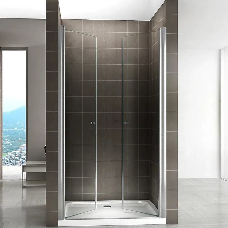 Saniverre Porte de douche GINA H.195 réglable de 84 à 88 cm verre 6 mm transparent -* Porte De Douche