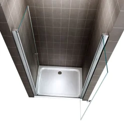 Saniverre Porte de douche GINA H.195 réglable de 84 à 88 cm verre 6 mm transparent -* Porte De Douche