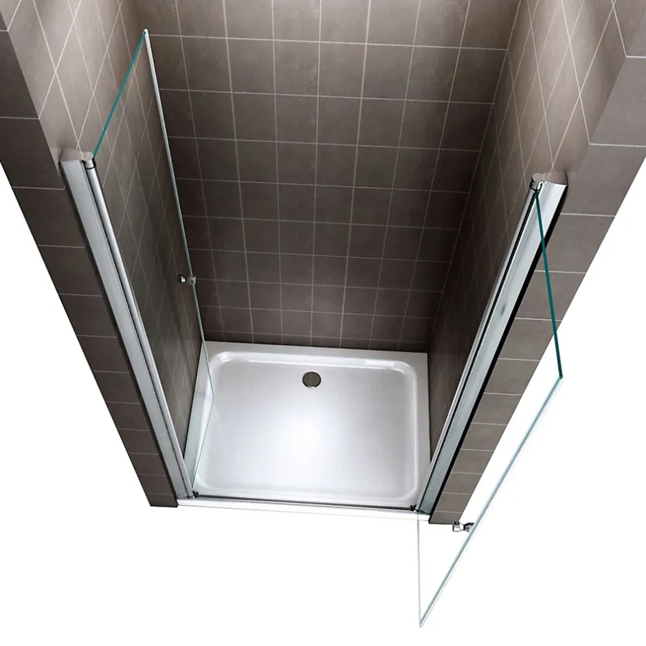 Saniverre Porte de douche GINA H.195 réglable de 84 à 88 cm verre 6 mm transparent -* Porte De Douche
