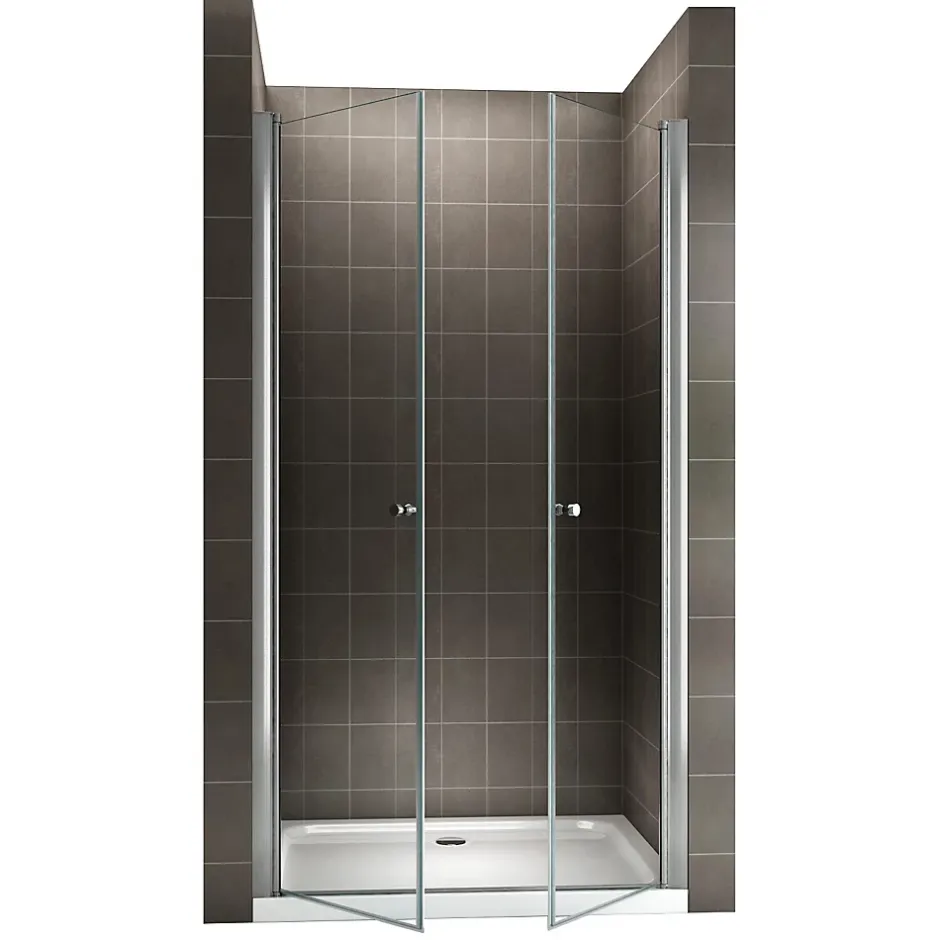 Saniverre Porte de douche GINA H.195 réglable de 84 à 88 cm verre 6 mm transparent -* Porte De Douche