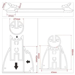 Saniverre Porte de douche GINA H.195 réglable de 84 à 88 cm verre 6 mm transparent -* Porte De Douche
