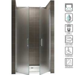 Saniverre Porte de douche KAYA H.185 réglable de 86 à 89 cm verre 6 mm opaque -* Porte De Douche