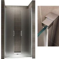 Saniverre Porte de douche KAYA H.185 réglable de 86 à 89 cm verre 6 mm opaque -* Porte De Douche