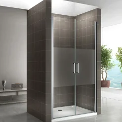 Saniverre Porte de douche KAYA H.180 réglable de 74 à 77 cm verre 6 mm semi-opaque -