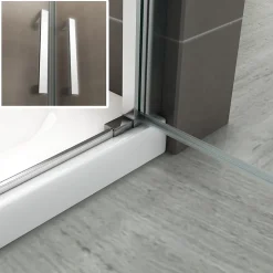 Saniverre Porte de douche KAYA H.180 réglable de 74 à 77 cm verre 6 mm semi-opaque -