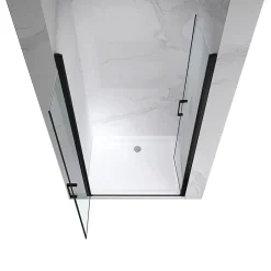 Saniverre Porte de douche KAYA-BLACK H. 180, l. 71-74 cm, verre transparent 6 mm anticalcaire -
