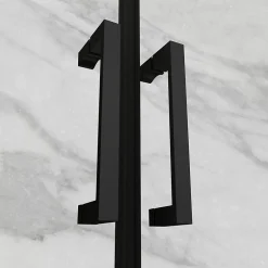 Saniverre Porte de douche KAYA-BLACK H. 180, l. 71-74 cm, verre transparent 6 mm anticalcaire -