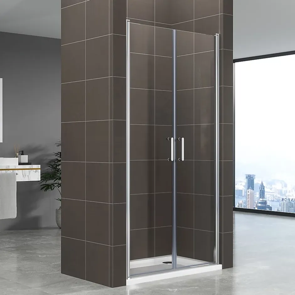 Saniverre Porte de douche KIMI H.180 largeur réglable 70 à 73 cm verre transparent -