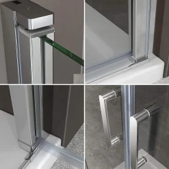 Saniverre Porte de douche KIMI H.180 largeur réglable 70 à 73 cm verre transparent -