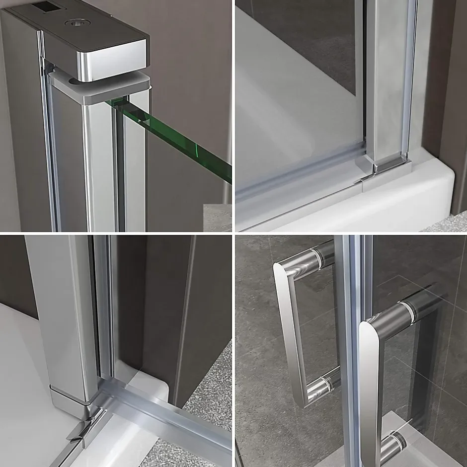 Saniverre Porte de douche KIMI H.180 largeur réglable 70 à 73 cm verre transparent -