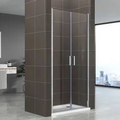 Saniverre Porte de douche KIMI H.190 largeur réglable 91 à 94 cm verre transparent -