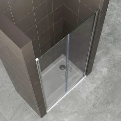 Saniverre Porte de douche KIMI H.190 largeur réglable 91 à 94 cm verre transparent -