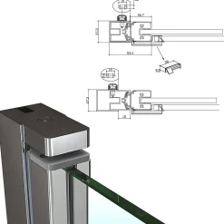 Saniverre Porte de douche KIMI H.190 largeur réglable 91 à 94 cm verre transparent -