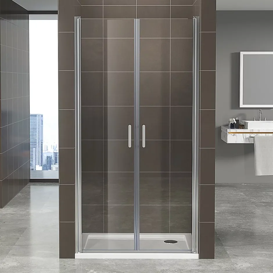 Saniverre Porte de douche KIMI H.180 largeur réglable 88 à 91 cm verre transparent -* Porte De Douche